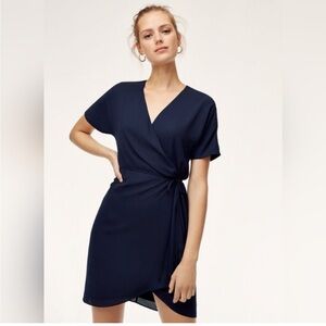 Babaton wrap dress black xs